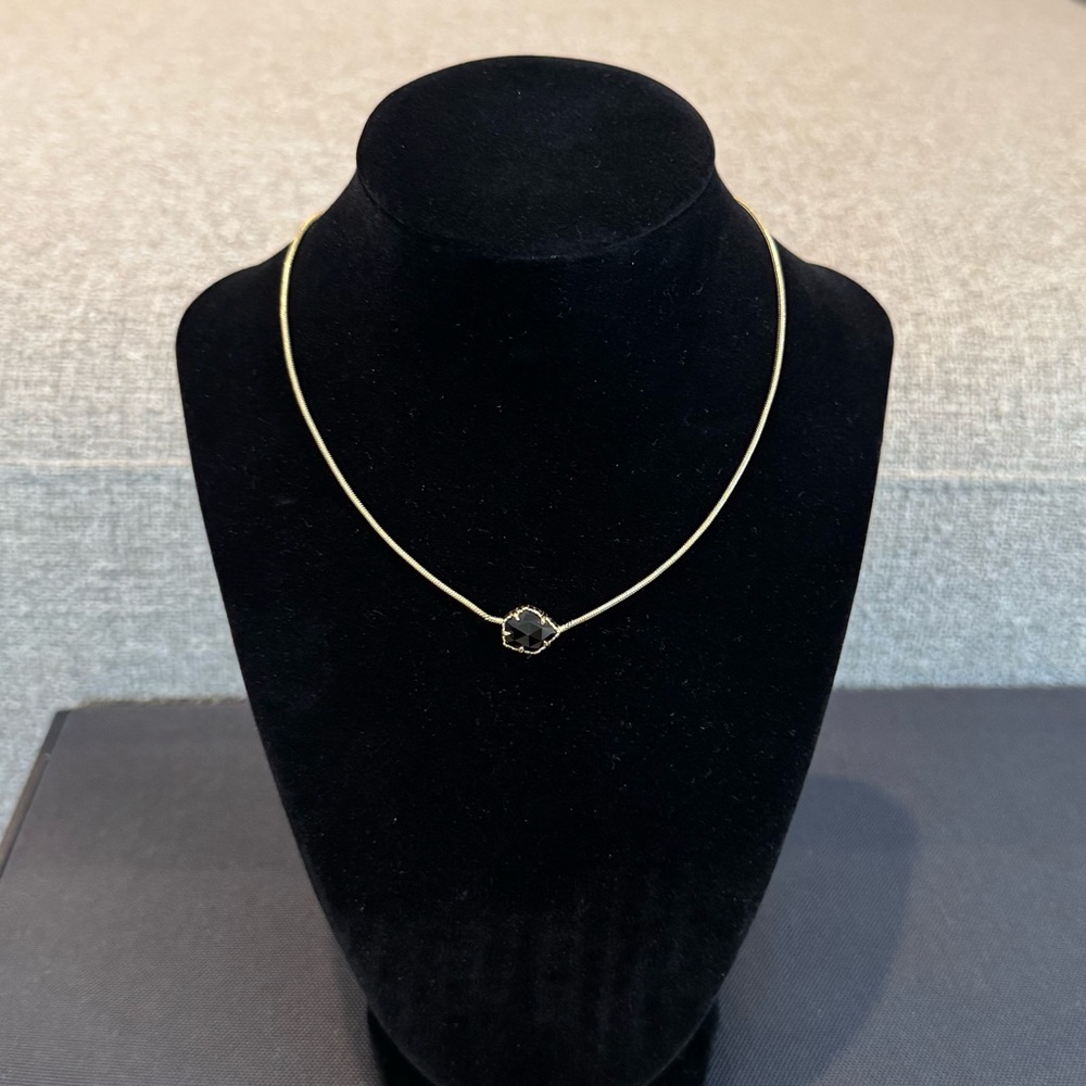 Kendra Scott Gold Necklace with Black Stone Accent